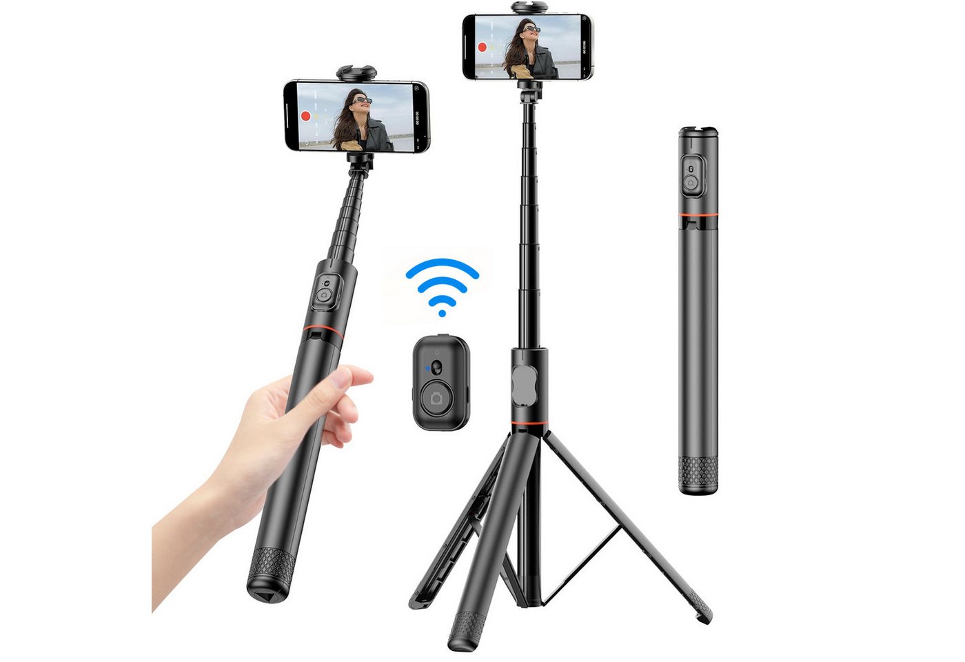 ZEUOPQ Selfie-Stick Selfie Stick Bluetooth Selfie Stick Stativkopf Bluetooth-Fernbedienung, Verstellbar leicht zu tragen rutschfest Aluminiumlegierung ZEUOPQ Selfie-Stick Selfie Stick Bluetooth Selfie Stick Stativkopf Bluetooth-Fernbedienung, Verstellbar leicht zu tragen rutschfest Aluminiumlegierung von ZEUOPQ