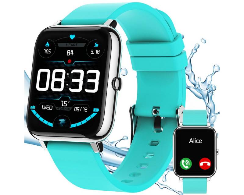 ZEUOPQ Smarte Sportuhr, Fitness-Smartwatch mit Herzfrequenz Smartwatch IP67 Bluetooth wasserdichter Aktivitätsmonitor, 1-tlg., Blutdruck- und Schlafüberwachung von ZEUOPQ