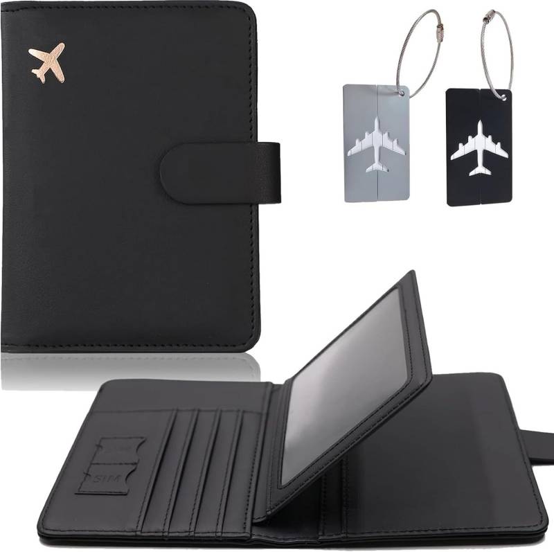 ZEUOPQ Smartphone-Hülle Hülle Reisepass Impfpass Kunstleder Reisepasshülle mit RFID Blocker, Travel Organizer mit RFID-Blockier für Kreditkarten, Ausweis usw. von ZEUOPQ