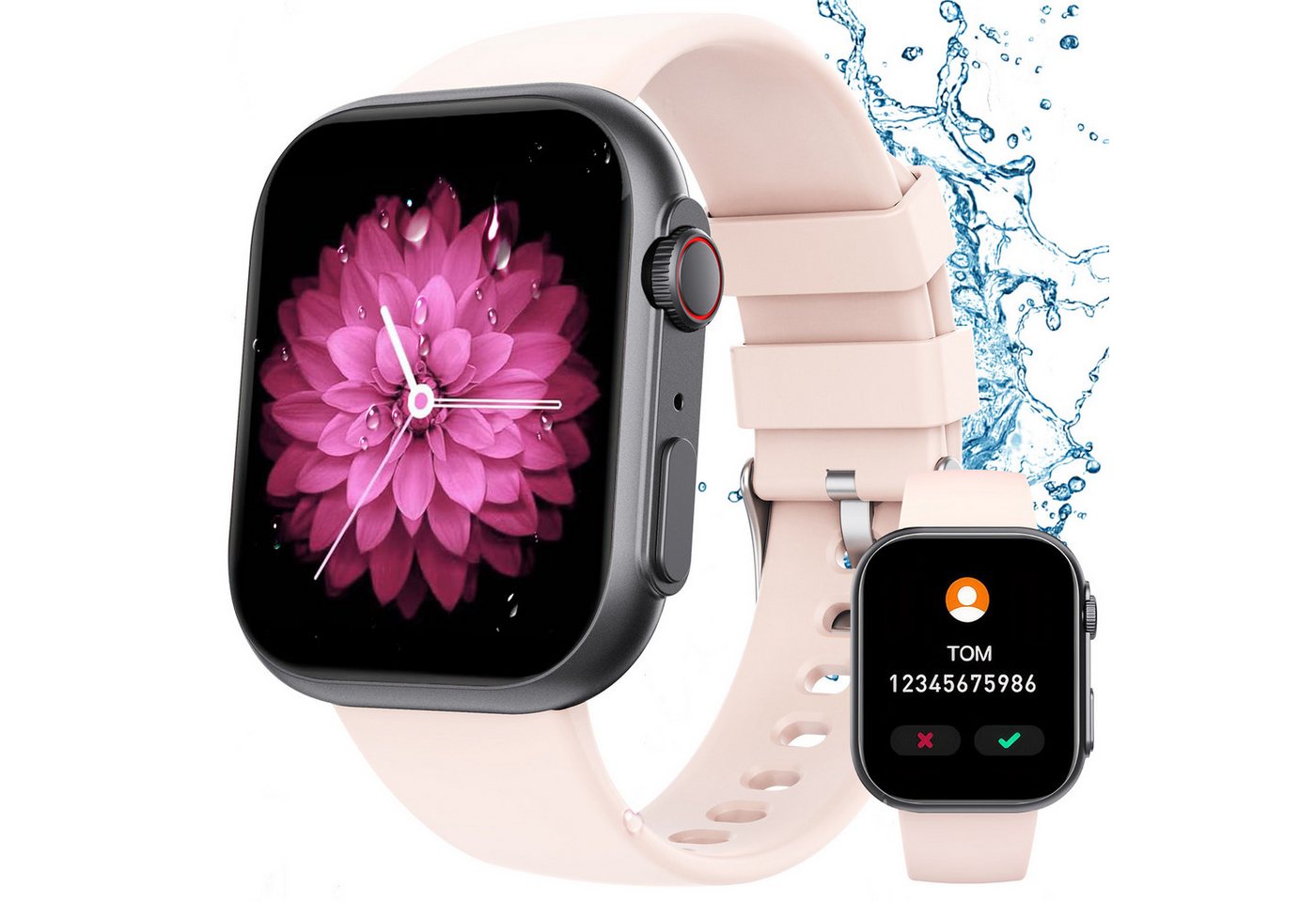 ZEUOPQ Smartwatch Fitness Tracker uhr mit Anruffunktion Smartwatch (5.3 cm/2,1 Zoll), 1-tlg., Bluetooth 5.3 Sportuhr, IP67 wasserdicht von ZEUOPQ