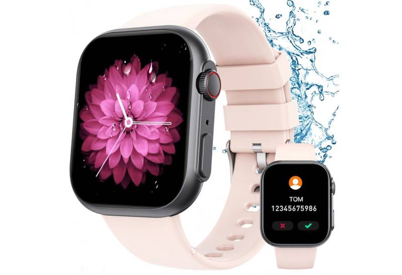ZEUOPQ Smartwatch Fitness Tracker uhr mit Anruffunktion Smartwatch (5.3 cm/2,1 Zoll), 1-tlg., Bluetooth 5.3 Sportuhr, IP67 wasserdicht von ZEUOPQ