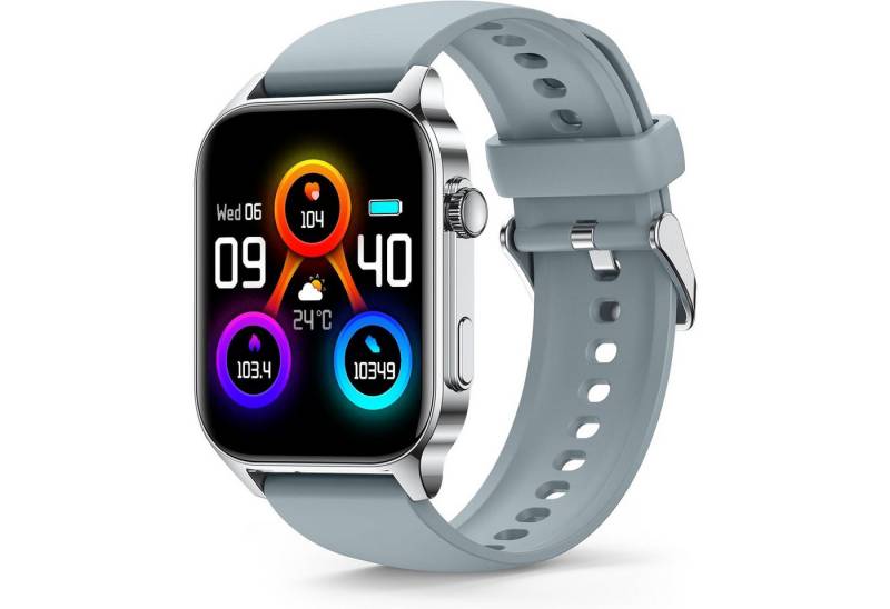 ZEUOPQ Smartwatch für Damen Herren, Telefonfunktion und Message Reminder Smartwatch (1,91-Zoll-HD-Smartwatch Zoll, für Android 5.0 oder iOS 9.0 oder höher) Gesundheits-Smartwatch mit Blutsauerstoffmonitor, Herzfrequenz, 1-tlg., IP68 wasserdichte Sportuhr mit Schrittzähler, Fitness-Tracker, Schlaf-Tracking, Quadratischer Voll Touchscreen Armbanduhr von ZEUOPQ