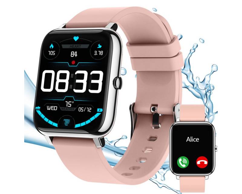 ZEUOPQ Smartwatch mit Blutdruckmessung Fitness Armbanduhr Smartwatch Smartwatch, 1-tlg., für Damen Herren, Fitness Tracker 1.4 Zoll Touch-Farbdisplay, Sportuhr Schrittzähler, mit Pulsuhr Schlafmonitor von ZEUOPQ
