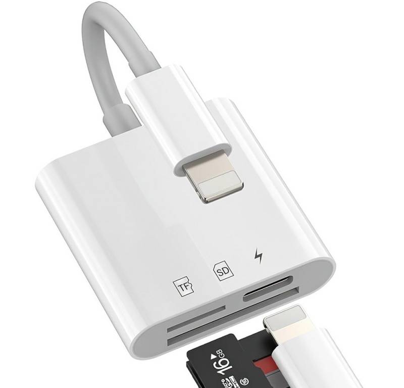 ZEUOPQ Speicherkartenleser sd kartenleser sd kartenlesegeraet adapter 3-in-1, mit Dual Slot für Micro SD/TF von ZEUOPQ