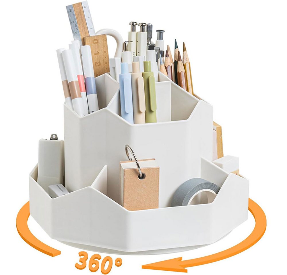 ZEUOPQ Stifthülle Stifthalter 9 Fächer um 360 Grad drehbar für den Schreibtisch, Schreibtisch-Organizer Schreibwaren-Organizer für die Schule zu Hause ZEUOPQ Stifthülle Stifthalter 9 Fächer um 360 Grad drehbar für den Schreibtisch, Schreibtisch-Organizer Schreibwaren-Organizer für die Schule zu Hause von ZEUOPQ