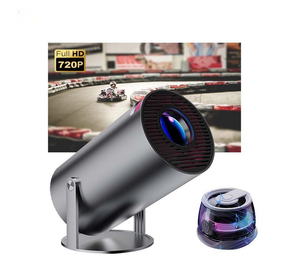 ZEUOPQ Tragbarer Mini-Short-Throw-Projektor WiFi6 BT 5.0 180° drehbar Mini-Beamer (180° drehbar, 4k-unterstützung, 8000 lumen, android 11, tragbar) von ZEUOPQ