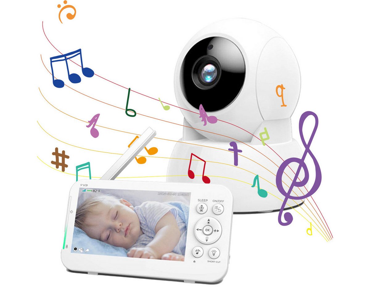 ZEUOPQ Video-Babyphone Extra Großer 5-Zoll-HD-LCD-Bildschirm-Baby- Kamera-Monitor, Auflösung 1280 x 720 P,Infrarot-Nachtsicht 5 Meter, 1-tlg., Smart VOX-Modus, 4x Zoom per Fernbedienung, Temperaturanzeige,Schlaflied, 2,4-GHz-Zwei-Wege-Gegensprechfunktion ZEUOPQ Video-Babyphone Extra Großer 5-Zoll-HD-LCD-Bildschirm-Baby- Kamera-Monitor, Auflösung 1280 x 720 P,Infrarot-Nachtsicht 5 Meter, 1-tlg., Smart VOX-Modus, 4x Zoom per Fernbedienung, Temperaturanzeige,Schlaflied, 2,4-GHz-Zwei-Wege-Gegensprechfunktion von ZEUOPQ
