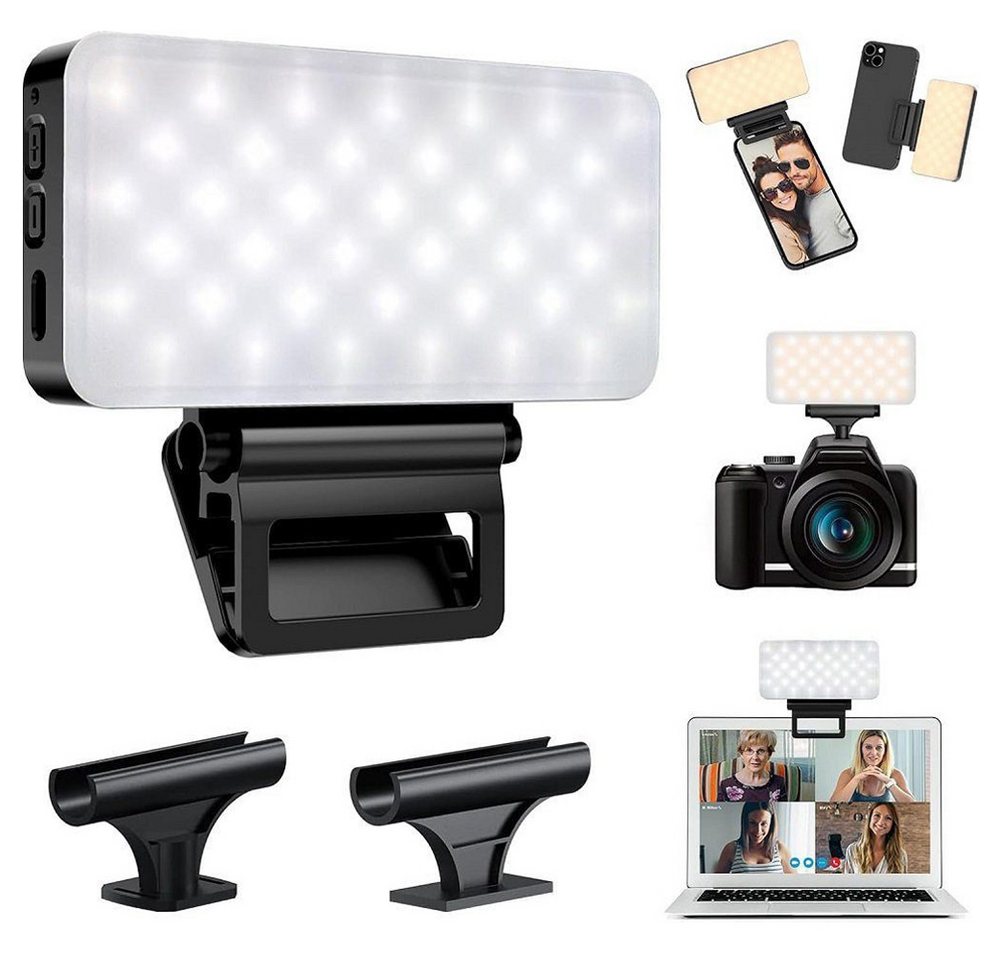 ZEUOPQ Videoleuchte LED Studiobeleuchtung Studioblitze Fülllicht mit 3 Clips 2600-6000K, Universell kompatibles Selfie-Licht, 3 Lichtmodi, 10 Helligkeitsstufen ZEUOPQ Videoleuchte LED Studiobeleuchtung Studioblitze Fülllicht mit 3 Clips 2600-6000K, Universell kompatibles Selfie-Licht, 3 Lichtmodi, 10 Helligkeitsstufen von ZEUOPQ