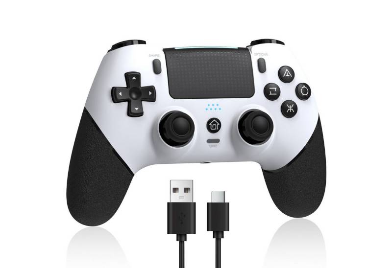 ZEUOPQ Wireless Controller für PS4 Controller mit 2 Programmierbaren Tasten Wireless-Controller (Game Controller Kompatibel mit PS-4, Pro, Slim / mit Touchpad, Integrierter Lautsprecher, Wireless Gamepad mit Doppelter Vibration, 6-Achsen-Gyro-Sensor) von ZEUOPQ