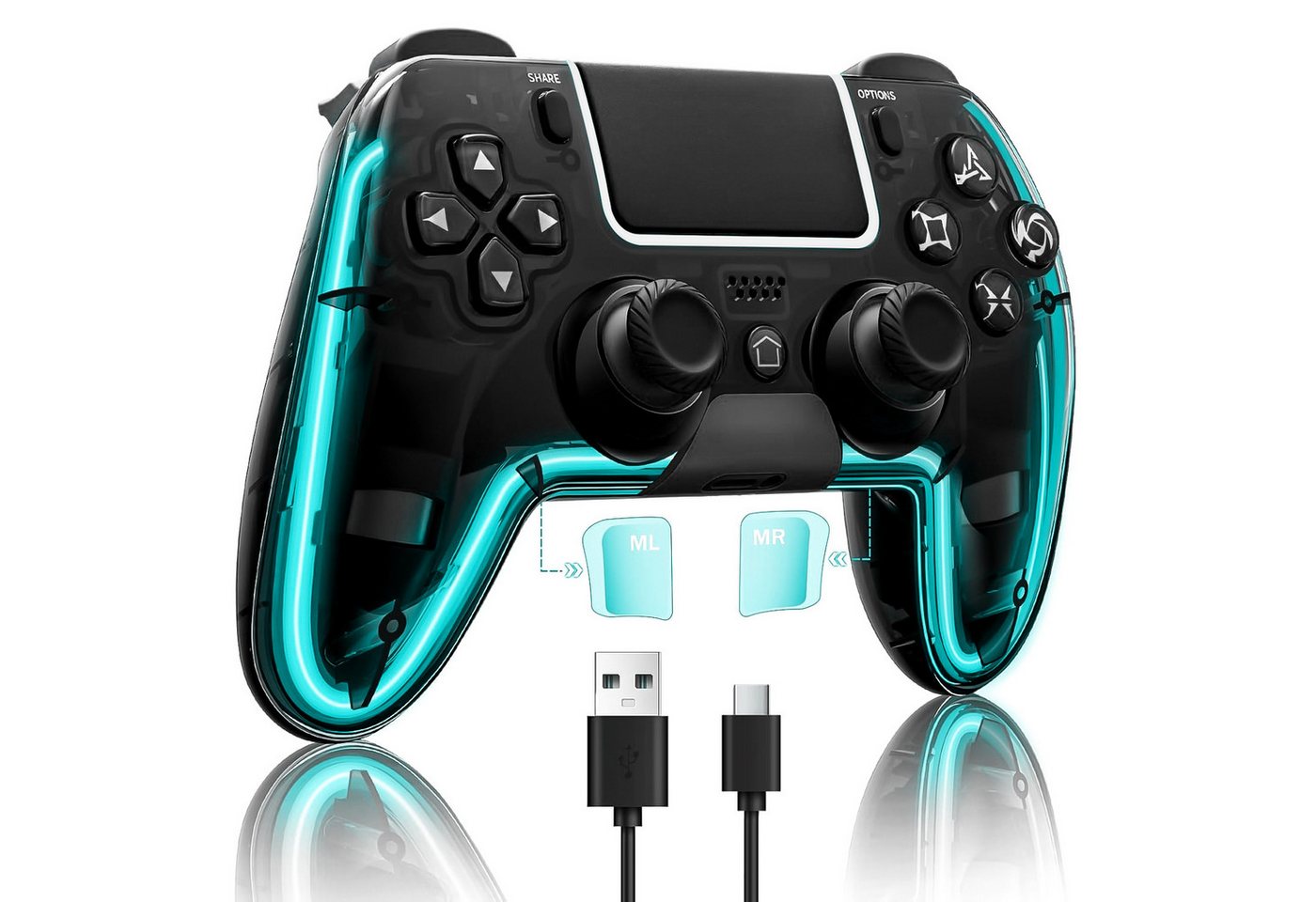 ZEUOPQ Wireless Controller für PS4 Controller mit 2 Programmierbaren Tasten Wireless-Controller (Game Controller Kompatibel mit PS-4, Pro, Slim / mit Touchpad, Integrierter Lautsprecher, Wireless Gamepad mit Doppelter Vibration, 6-Achsen-Gyro-Sensor) ZEUOPQ Wireless Controller für PS4 Controller mit 2 Programmierbaren Tasten Wireless-Controller (Game Controller Kompatibel mit PS-4, Pro, Slim / mit Touchpad, Integrierter Lautsprecher, Wireless Gamepad mit Doppelter Vibration, 6-Achsen-Gyro-Sensor) von ZEUOPQ
