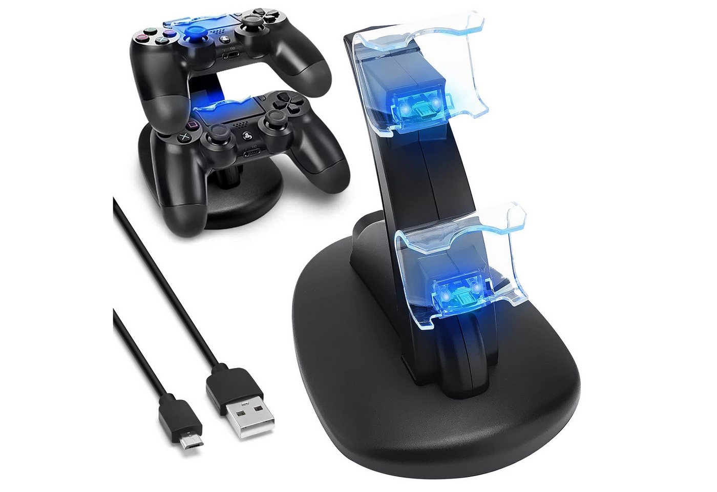 ZEUOPQ für PlayStation 2, PS4 Dual-Ladegerät Ladestation Controller-Ladestation (1-tlg., Stromversorgung per USB direkt über Konsole) von ZEUOPQ