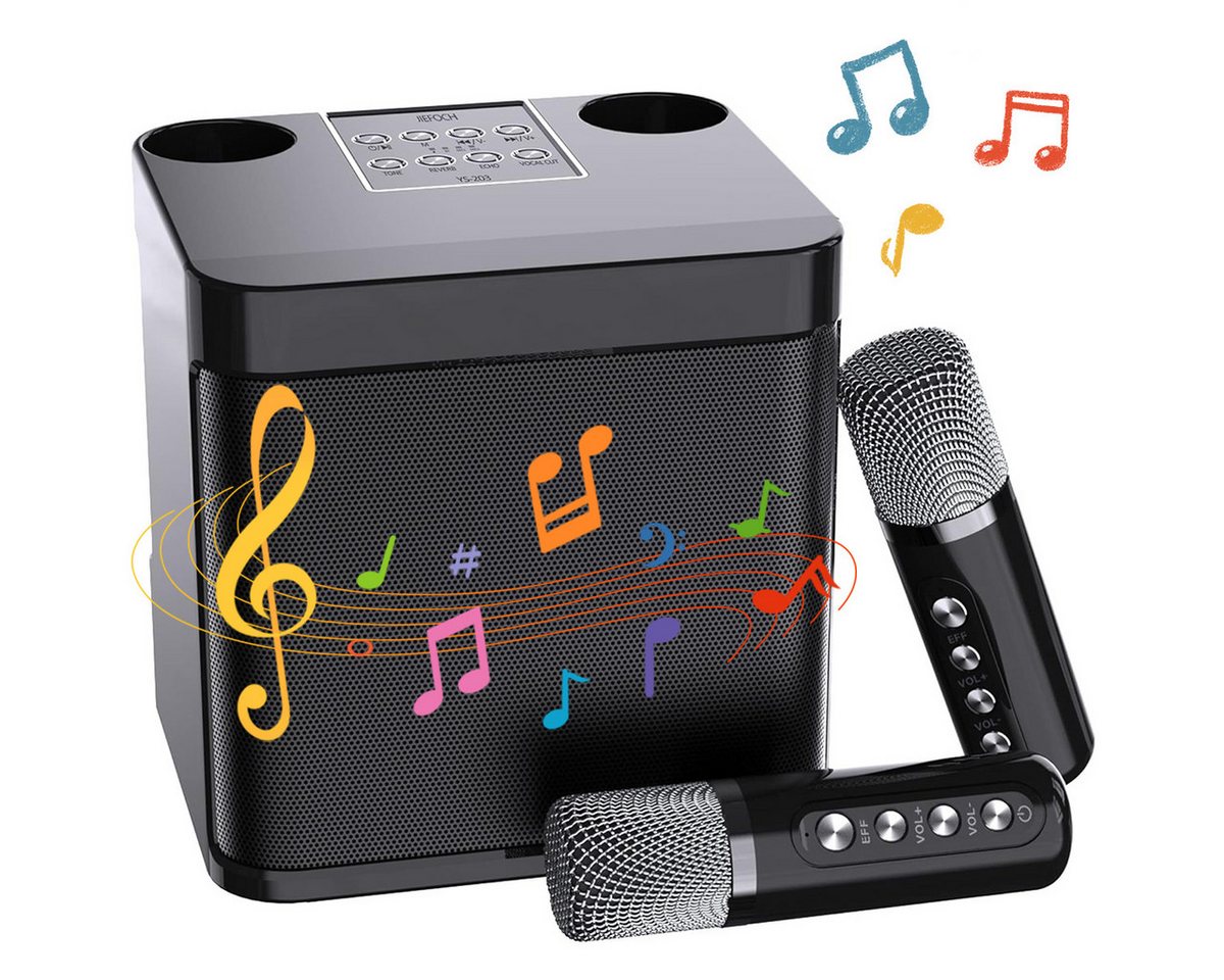 ZEUOPQ mit 2 Mikrofonen,Mini Karaoke Anlage, Bluetooth Karaoke Lautsprecher Karaoke-Maschine (Unterstützung AUX, USB/TF, Partys, Geburtstage,Familientreffen) von ZEUOPQ