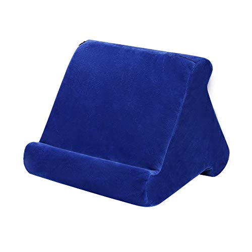 Tablet-Kissenhalter, faltbarer iPad-Ständer für Schoß, Bett und Schreibtisch, Tablet, weiches Pad-Dock mit Tasche, kompatibel mit iPad Pro 12.9, 10.5, 9.7 Air Mini 6, 5, 4, 3, Kindle, E-Readern (blau) von ZEUSE