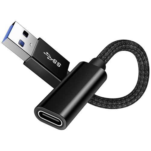 ZEXMTE [10Gbps] USB C Buchse auf USB 3.1 Stecker Adapter, USB 3.1 auf USB C buchse Kabel für 10Gbit/s Datenübertragung und Stromaufladung, Kompatibel mit magsafe, Mobile, PC, USB Hub, Flash Drive von ZEXMTE