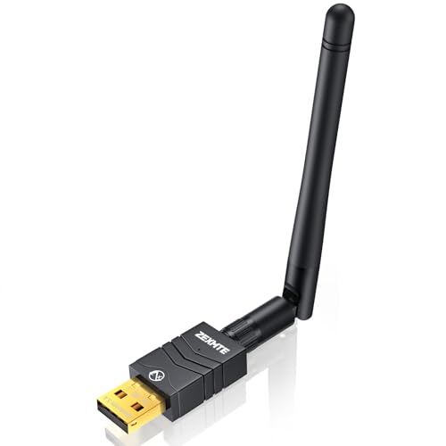 ZEXMTE 5.4 USB Bluetooth Adapter für PC, Long Range USB Bluetooth Dongle mit High Gain Antenne, Wireless Bluetooth Receiver 492FT / 150M, Plug &Play Bluetooth Adapter für PC Windows 11/10/8.1/7 von ZEXMTE