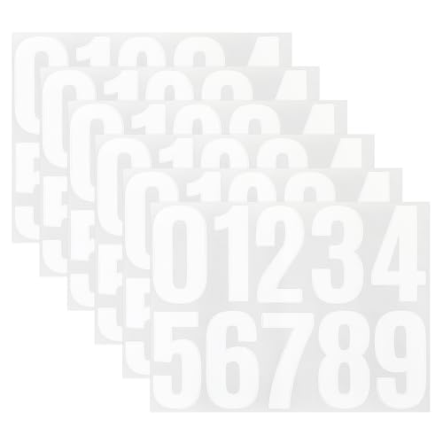 6 Stück Zahlen Aufkleber Weiß Aufkleber Zahlen 0–9 Zahlen zum Aufkleben Reflektierende Vinyl Nummernaufkleber, Sticker Zahlen für Haus Tür Adressnummer Innen Oder Außen von ZEYIYER