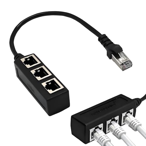 1 Stück RJ45-Koppler, 1 Stecker auf 3 Buchsen, RJ45-Splitter, RJ45-Ethernet-Kabel-Splitter, RJ45-Ethernet-Kabel-Splitter-Netzwerkadapter, Ethernet-Steckdosenleiste, Ethernet-Verlängerungskabel. 1 Stück RJ45-Koppler, 1 Stecker auf 3 Buchsen, RJ45-Splitter, RJ45-Ethernet-Kabel-Splitter, RJ45-Ethernet-Kabel-Splitter-Netzwerkadapter, Ethernet-Steckdosenleiste, Ethernet-Verlängerungskabel. von ZFRITP