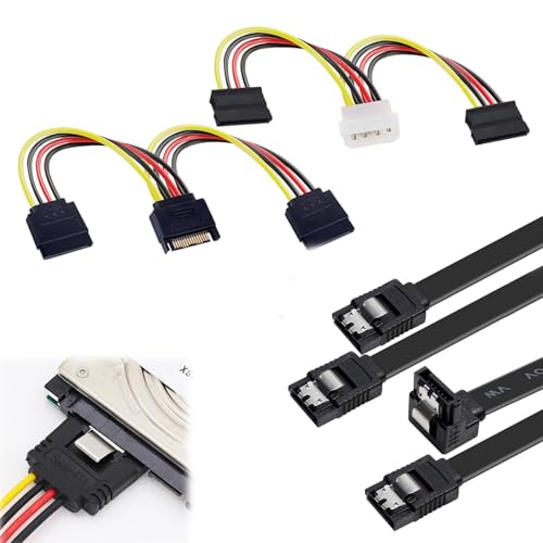 4 Stücke Sata kabel ssd set,Sata splitter SATA III Datenkabel und sata stromkabel,mit geraden und 90 Grad SATA 3 Kabel set,Sata Stromkabel Splitter,bietet maximale Flexibilität bei jedem PC-Aufbau. 4 Stücke Sata kabel ssd set,Sata splitter SATA III Datenkabel und sata stromkabel,mit geraden und 90 Grad SATA 3 Kabel set,Sata Stromkabel Splitter,bietet maximale Flexibilität bei jedem PC-Aufbau. von ZFRITP