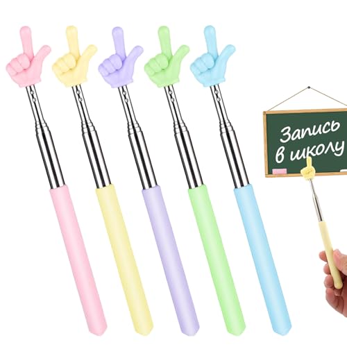 5 Stück Zeigestab Finger,Pointer Finger Skalierbar,Finger Pointer,Zeigestab Ausziehbar,Zeigefinger Stab,Zeigestab Für Klassenzimmer Persönliche Interaktion(Fünf Farben) von ZFRITP
