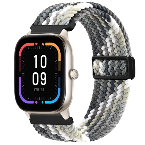 ZGCE 20mm Armband für Amazfit GTS 4 Mini/GTS 2 Mini/GTS 4/ GTS 3/ GTS 2e/ GTS 2, Geflochtenes Nylon Armbänder,Verstellbares Ersatzarmband mit Magnetischer Metallschnalle für Amazfit GTR Mini/Bip 3 von ZGCE
