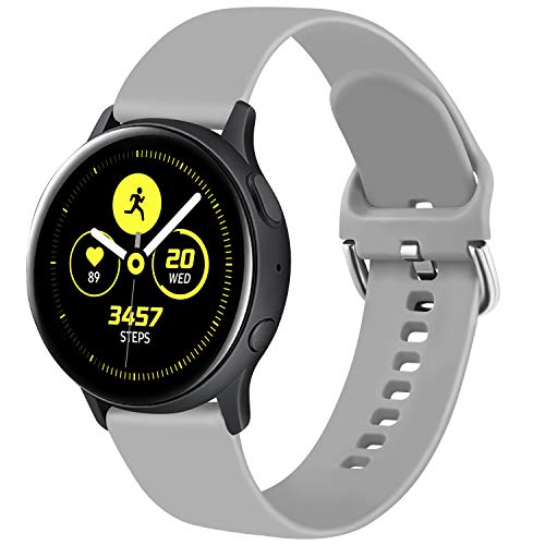ZGCE Armband Kompatibel mit Samsung Galaxy Watch Active/Active2 40mm/44mm Armband, 20mm Weiche Silikon Ersatz Uhrenarmband für Samsung Galaxy Watch 42mm / Galaxy Watch 3 41mm (L,Grau) von ZGCE