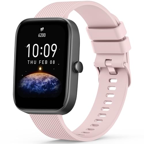 ZGCE Armband für Amazfit Bip 3 Armband/Bip 3 Pro/Bip U/Bip U Pro/Bip Lite, 20mm Silikon Armbänder Wasserdichtes Sport Ersatzarmband Damen Herren für Amazfit GTS 4 Mini/GTS 2 Mini/GTR Mini von ZGCE