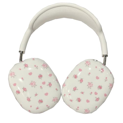 ZGJXYRT Schutzhülle für AirPods Max Kopfhörer, rosa Blumenmuster, TPU-Schutzhülle, Ohrenschützer, stoßfeste Ohrmuscheln für Mädchen und Frauen (Blume) von ZGJXYRT