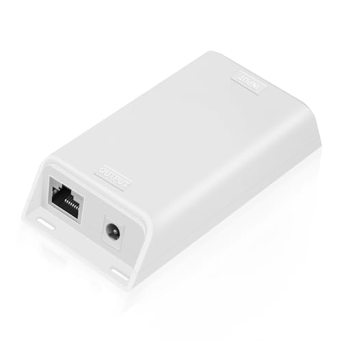 ZHANGQING GAT-12V25W PoE Splitter Gigabit from PoE to 12-Volt 25-Watt with 10/100/1000M Data & Opto-Isolation Protection | IEEE 802.3af/at Passive 44~57V Input Voltage | Work with 802.3at PoE Switch von ZHANGQING