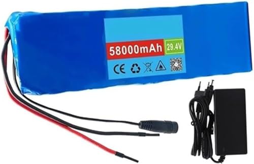 24V 58Ah 7S3P E-Bike Lithium Ionen Akku Pack Eingebautes BMS mit Ladegerät Geeignet für Elektroauto Elektro Scooter T von ZHANGshouf