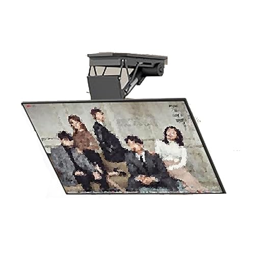 ZHANQUAND Decken-TV-Halterung – motorisierte TV-Halterung für 127-228 cm (50-90 Zoll) Fernseher – 85° herunterklappbare elektrische Decken-TV-Halterung, Teleskop-TV-Erhöhung mit automatischer von ZHANQUAND