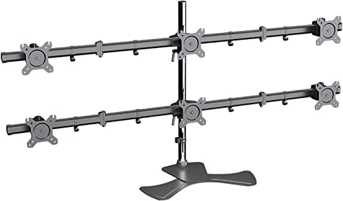ZHANQUAND Universal-TV-Ständer, multifunktional, 6 Monitore, Schreibtischhalterung, 6 Monitorarm mit voller Beweglichkeit, VESA-Halterung, passend für 38,1-68,1 cm Monitore, hält 6 Bildschirme von ZHANQUAND
