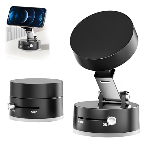 ZHAO GE Magnetische Vakuum-Telefonhalter, Magnetische Handy Autohalterung, Verbesserte 360° Verstellbare Elektrische, Schwarz Handy-Autohalterung, Universal für Auto, Fitnessstudio, usw von ZHAO GE