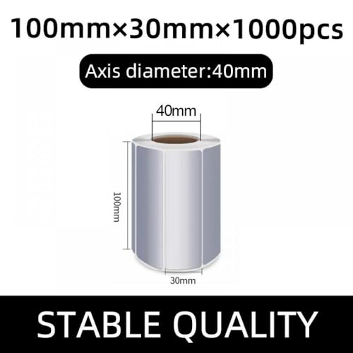 Matt Silber PET PET BARCODE -Etiketten Kompatibel mit thermische Übertragungsbanddrucker kompatible Aufkleber Set von 100 Etiketten verschiedene Größen 90 80 70 60 50 40 30 25 35 45 150(100-30mm-1000p von ZHAOXCAIN