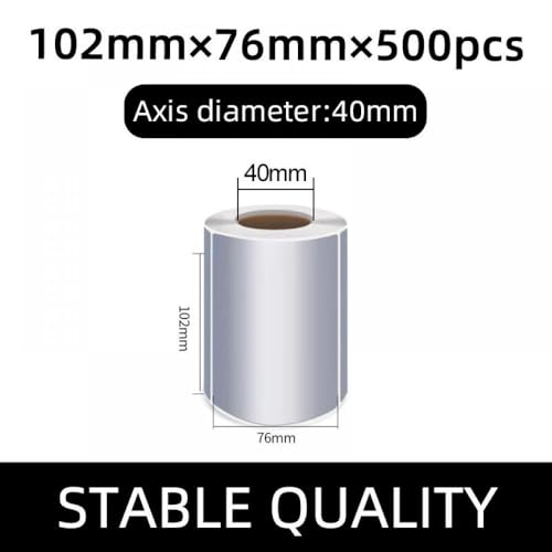 Matt Silber PET PET BARCODE -Etiketten Kompatibel mit thermische Übertragungsbanddrucker kompatible Aufkleber Set von 100 Etiketten verschiedene Größen 90 80 70 60 50 40 30 25 35 45 150(102-76mm-500pc von ZHAOXCAIN