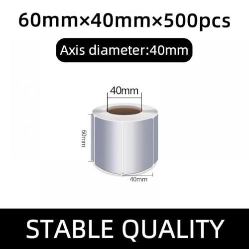 Matt Silber PET PET BARCODE -Etiketten Kompatibel mit thermische Übertragungsbanddrucker kompatible Aufkleber Set von 100 Etiketten verschiedene Größen 90 80 70 60 50 40 30 25 35 45 150(60-40mm-1000pc von ZHAOXCAIN