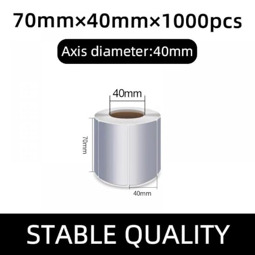 Matt Silber PET PET BARCODE -Etiketten Kompatibel mit thermische Übertragungsbanddrucker kompatible Aufkleber Set von 100 Etiketten verschiedene Größen 90 80 70 60 50 40 30 25 35 45 150(70-40mm-1000pc von ZHAOXCAIN