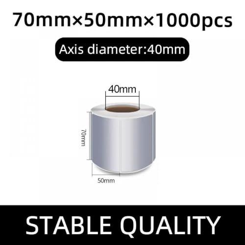 Matt Silber PET PET BARCODE -Etiketten Kompatibel mit thermische Übertragungsbanddrucker kompatible Aufkleber Set von 100 Etiketten verschiedene Größen 90 80 70 60 50 40 30 25 35 45 150(70-50mm-1000pc von ZHAOXCAIN