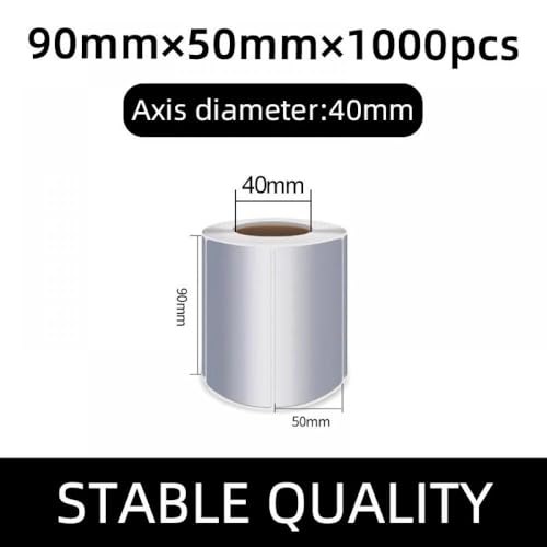 Matt Silber PET PET BARCODE -Etiketten Kompatibel mit thermische Übertragungsbanddrucker kompatible Aufkleber Set von 100 Etiketten verschiedene Größen 90 80 70 60 50 40 30 25 35 45 150(90-50mm-1000pc von ZHAOXCAIN