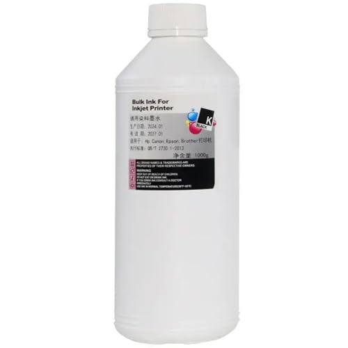ZHAOXCAIN 1000 ml 1 kg Farb CMYK Refill Ink Kit Kompatibel mit kompatible Tintenstrahldrucker einschließlich(1PCS BK) von ZHAOXCAIN