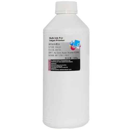 ZHAOXCAIN 1000 ml 1 kg Farb CMYK Refill Ink Kit Kompatibel mit kompatible Tintenstrahldrucker einschließlich(1PCS C) von ZHAOXCAIN