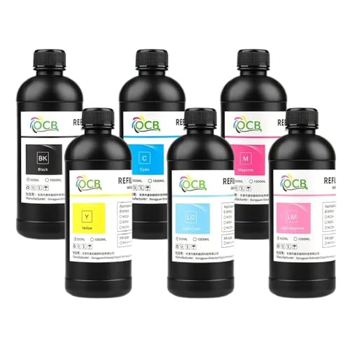 ZHAOXCAIN Kompatible Flachbett-Tintenstrahldrucker-Tinte Kompatibel mit Roland Mimaki Mutoh I3200 L1800 XP600 DX4 DX5 DX6 DX7 Druckkopfsysteme(UV Coating 500ML) von ZHAOXCAIN