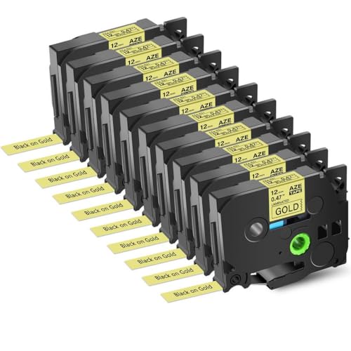 ZHAOXCAIN Kompatible schwarzes Etikettenband Kompatibel mit TZ Tze-831 12mm Standardbandband Kompatibel mit Etikettendrucker(10Pcs AZE-831) von ZHAOXCAIN