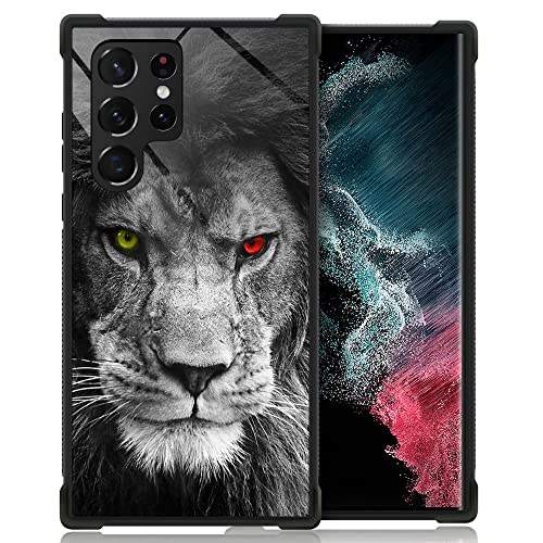 Samsung Galaxy S23 Ultra Hülle, Evil Lion Galaxy S23 Ultra Hüllen für Männer und Jungen, cooles Muster mit weicher TPU-Bumperhülle, kompatibel mit Samsung S23 Ultra Hülle 6.8 Zoll böser Löwe von ZHEGAILIAN