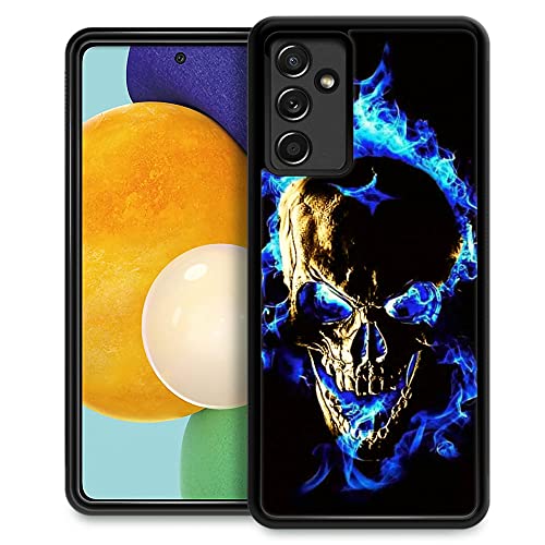 Schutzhülle für Samsung Galaxy A13 5G, blauer Totenkopf Galaxy A13 5G für Männer und Jungen, Fallschutz mit weicher TPU-Bumperhülle, kompatibel mit Samsung A13 5G Hülle 6,5 Zoll blauer Totenkopf von ZHEGAILIAN