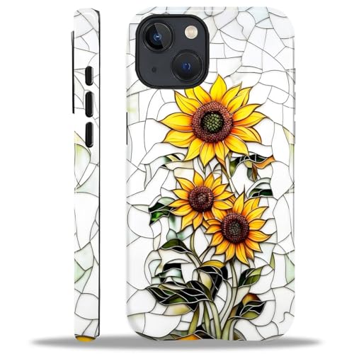 ZHEGAILIAN 2 in 1 Hybrid-Schutzhülle für iPhone 13 14 | Stoßfestes Silikon + harte PC-Schutzhülle mit stylischem Muster Design langlebiger Fallschutz – Sonnenblumen-Kunst-Buntglas-Effekt ZHEGAILIAN 2 in 1 Hybrid-Schutzhülle für iPhone 13 14 | Stoßfestes Silikon + harte PC-Schutzhülle mit stylischem Muster Design langlebiger Fallschutz – Sonnenblumen-Kunst-Buntglas-Effekt von ZHEGAILIAN