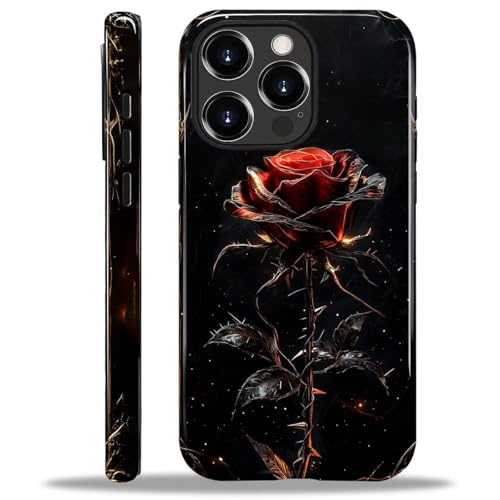 ZHEGAILIAN 2 in 1 Hybrid-Schutzhülle für iPhone 14 Pro Max | Stoßfestes Silikon + harte PC-Schutzhülle mit stylischem Muster Design langlebiger Fallschutz - Schwarz Rot Rose ZHEGAILIAN 2 in 1 Hybrid-Schutzhülle für iPhone 14 Pro Max | Stoßfestes Silikon + harte PC-Schutzhülle mit stylischem Muster Design langlebiger Fallschutz - Schwarz Rot Rose von ZHEGAILIAN