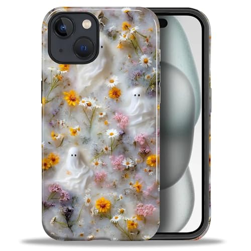 ZHEGAILIAN 2-in-1-Hybrid-Schutzhülle für iPhone 15, stoßfeste Hartschale + weiches Silikon, rutschfester Griff und Fallschutz, Geisterblumen, Halloween ZHEGAILIAN 2-in-1-Hybrid-Schutzhülle für iPhone 15, stoßfeste Hartschale + weiches Silikon, rutschfester Griff und Fallschutz, Geisterblumen, Halloween von ZHEGAILIAN