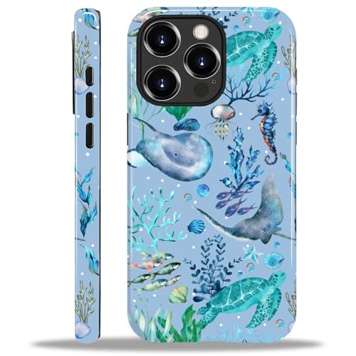 ZHEGAILIAN 2-in-1-Hybrid-Schutzhülle für iPhone 15 Pro, stoßfestes Silikon + harte PC-Schutzhülle mit stilvollem Musterdesign, langlebiger Fallschutz – Ozean Stingray Turtle Seepferdchen ZHEGAILIAN 2-in-1-Hybrid-Schutzhülle für iPhone 15 Pro, stoßfestes Silikon + harte PC-Schutzhülle mit stilvollem Musterdesign, langlebiger Fallschutz – Ozean Stingray Turtle Seepferdchen von ZHEGAILIAN
