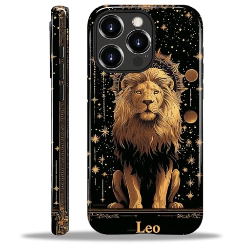 ZHEGAILIAN 2 in 1 Hybrid-Schutzhülle für iPhone 15 Pro Max | Stoßfestes Silikon + harte PC-Schutzhülle mit stylischem Muster Design langlebiger Fallschutz - Galaxy Lion Gold von ZHEGAILIAN