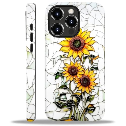 ZHEGAILIAN 2 in 1 Hybrid-Schutzhülle für iPhone 15 Pro Max | Stoßfestes Silikon + harte PC-Schutzhülle mit stylischem Muster Design langlebiger Fallschutz – Sonnenblumen-Kunst-Buntglas-Effekt ZHEGAILIAN 2 in 1 Hybrid-Schutzhülle für iPhone 15 Pro Max | Stoßfestes Silikon + harte PC-Schutzhülle mit stylischem Muster Design langlebiger Fallschutz – Sonnenblumen-Kunst-Buntglas-Effekt von ZHEGAILIAN